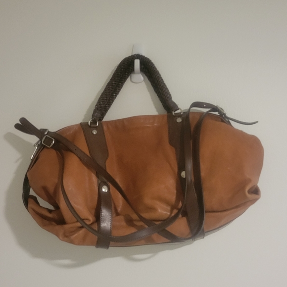 GRYSON Jasper Leather Double Pocket Shoulder/ Crossbody Bag. Leather tote travel - Picture 4 of 8